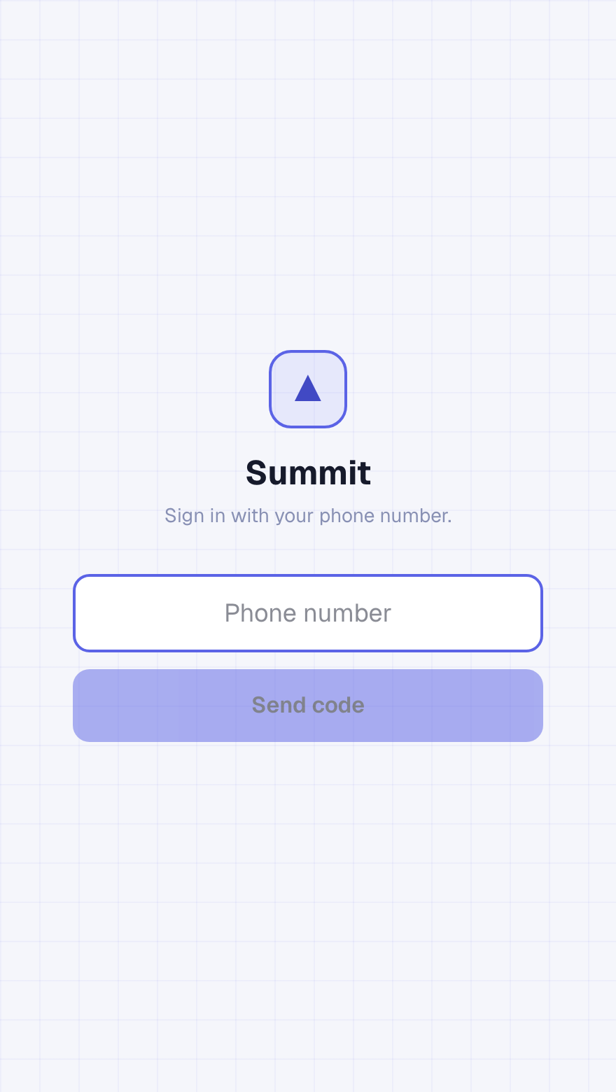 Summit sign-in screen